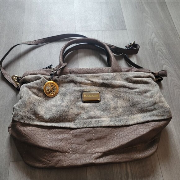 Christian Lacroix Brown Leather & Suede Shoulder Bag - Picture 1 of 13
